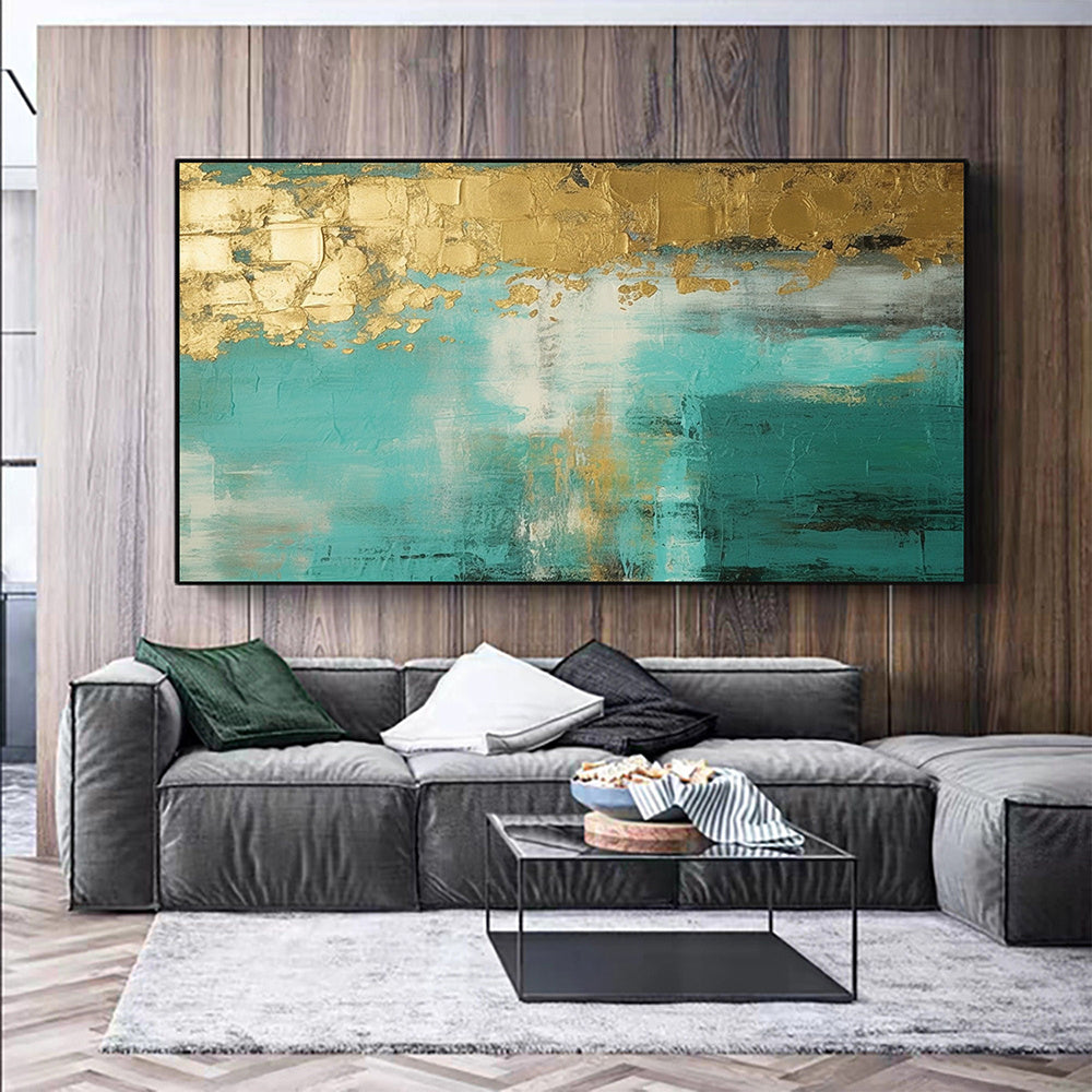 Handmade Oil Painting Large Original Gold Oil Painting on Canvas Abstract Gold Art Painting Bedroom Wall Decor Modern Textured Wall Art Decorative Painting