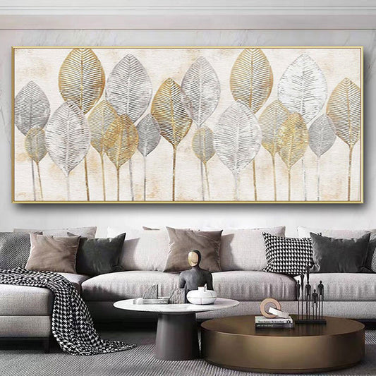 Handmade Oil Painting Abstract Gold Leaf Oil Painting On Canvas Original Modern Gold Foil Texture Acrylic Painting Living room Large Wall Art Home Decor