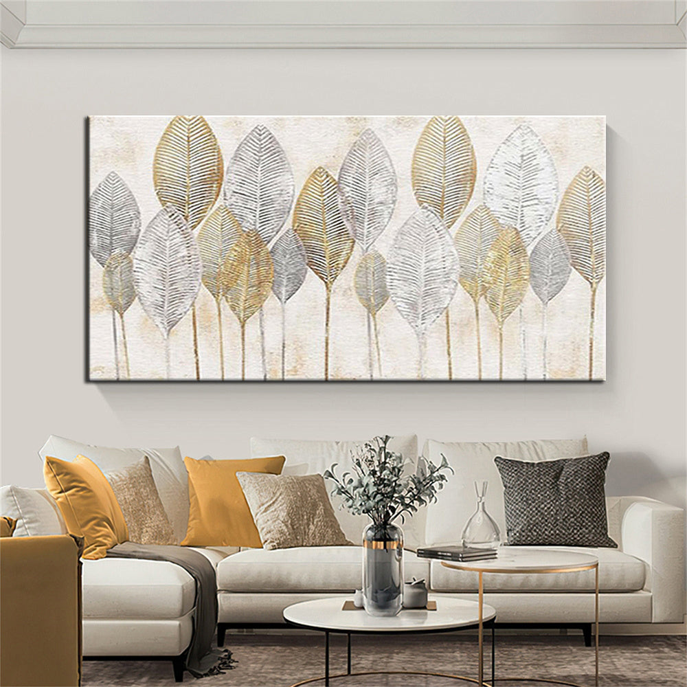 Handmade Oil Painting Abstract Gold Leaf Oil Painting On Canvas Original Modern Gold Foil Texture Acrylic Painting Living room Large Wall Art Home Decor