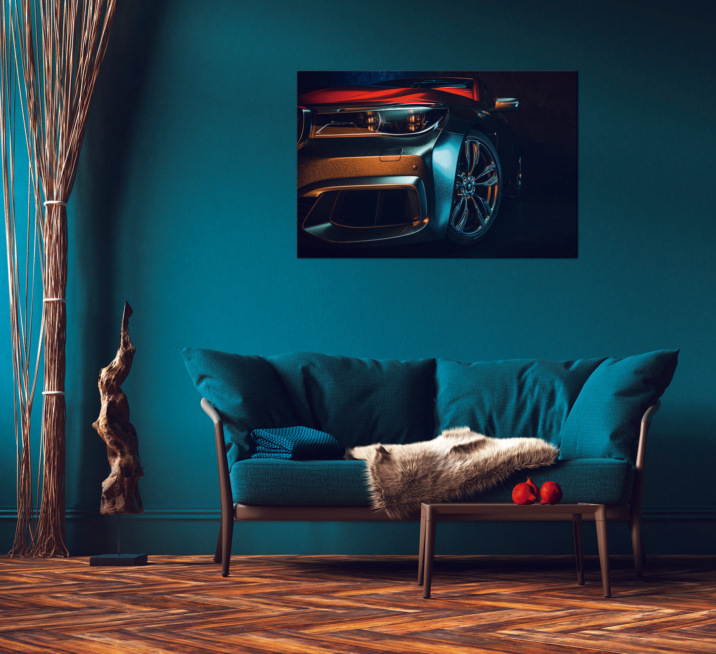 Oppidan Home "Midnight Sedan" Acrylic Wall Art (32"H x 48"W)