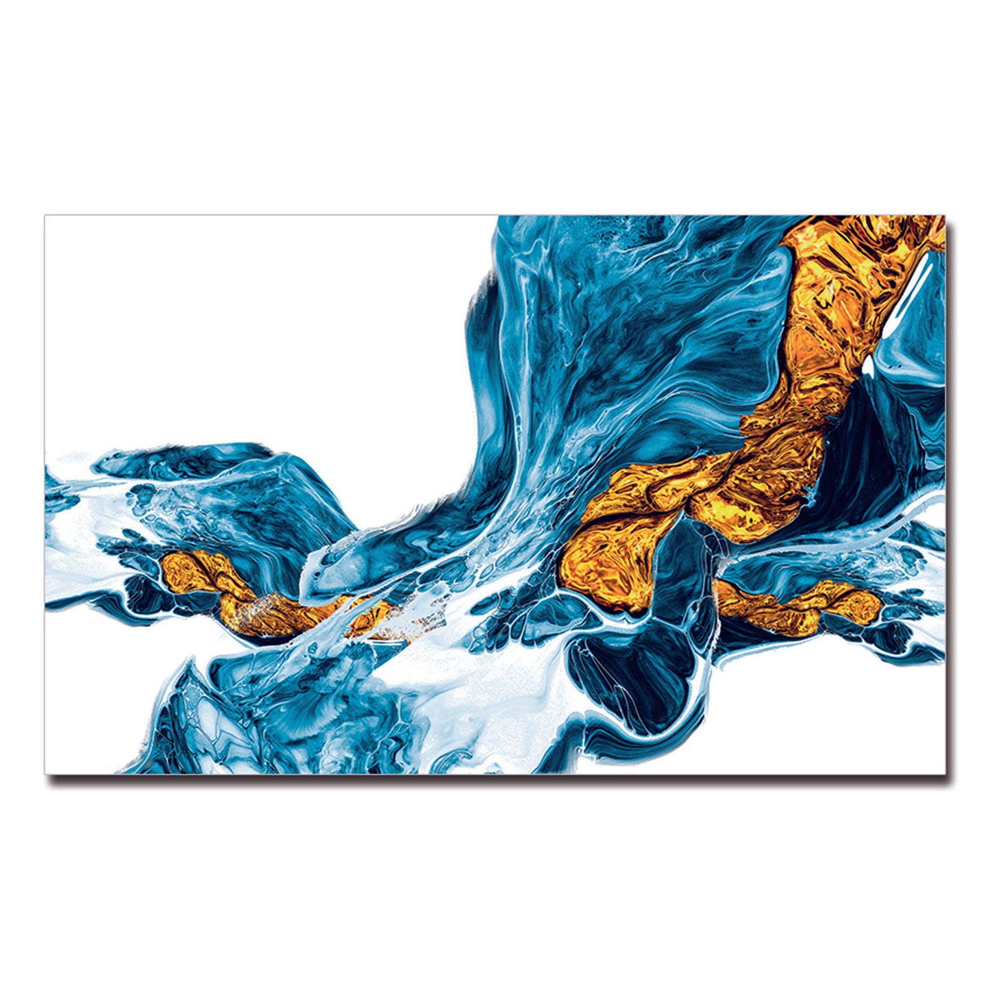 Oppidan Home "Abstract Waterfall with Gold" Acrylic Wall Art (32"H x 48"W)