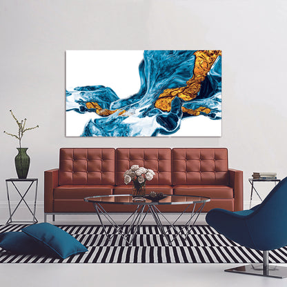 Oppidan Home "Abstract Waterfall with Gold" Acrylic Wall Art (32"H x 48"W)