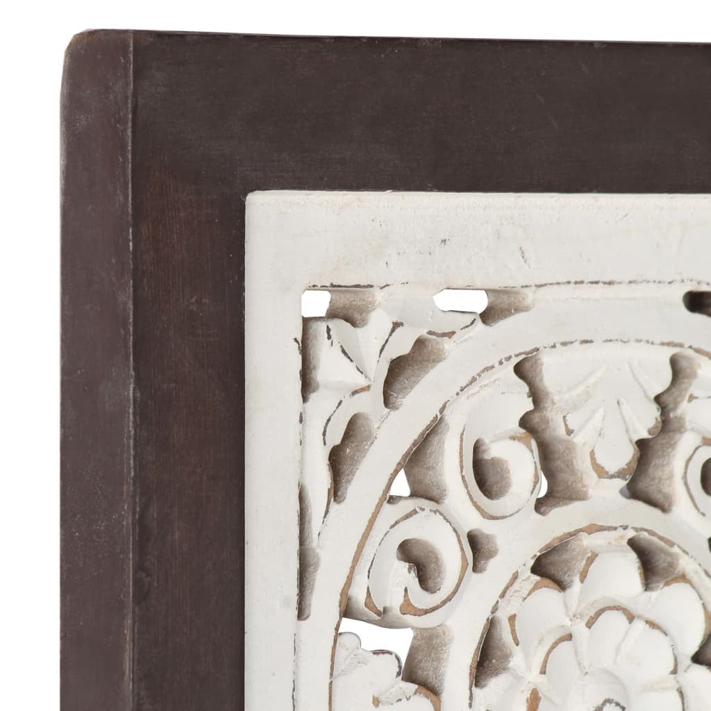 Hand-Carved Wall Panel MDF 23.6"x23.6"x0.6" Brown and White