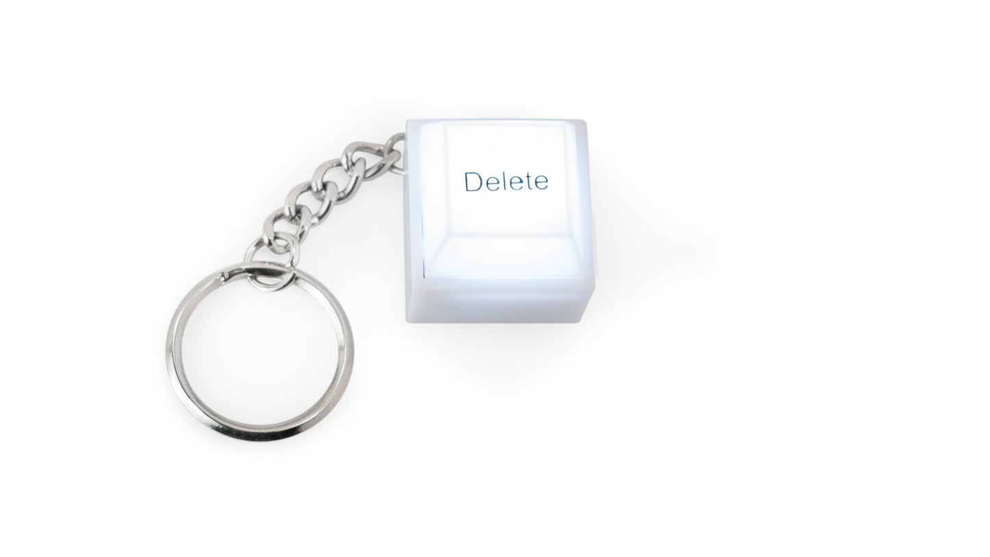 Delete Keyboard Button with Super Bright White LED Keychain Fidget Button