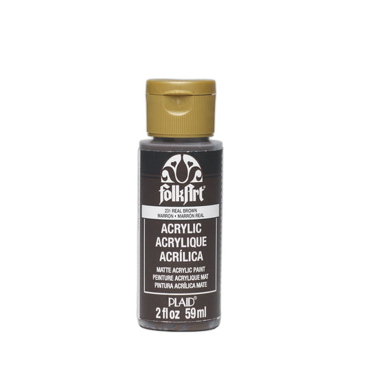 Plaid Folkart Acrylic Paint In Assorted Colors 2 Oz Real Brown