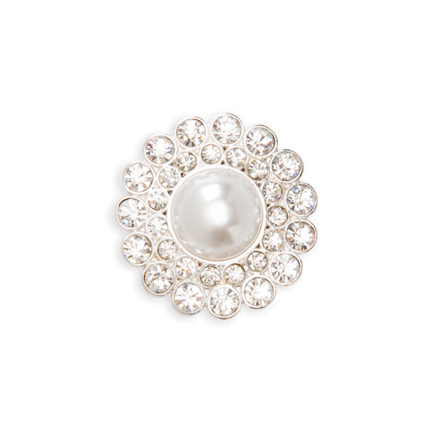 David Tutera Illusion Crystal Rhinestone and Pearl Magnet Brooches