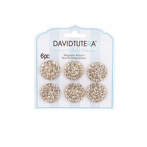 David Tutera Illusion Gold and Crystal Rhinestone Magnet Brooches