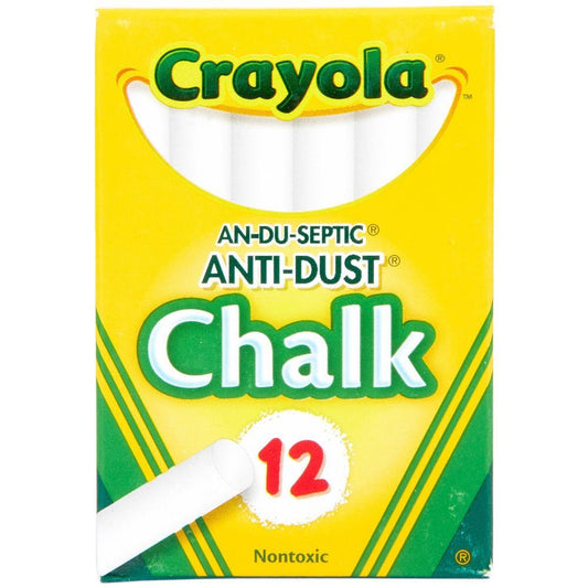 Crayola Anti Dust Chalk White 12 Per Pkg 1 Pack of 11 Piece