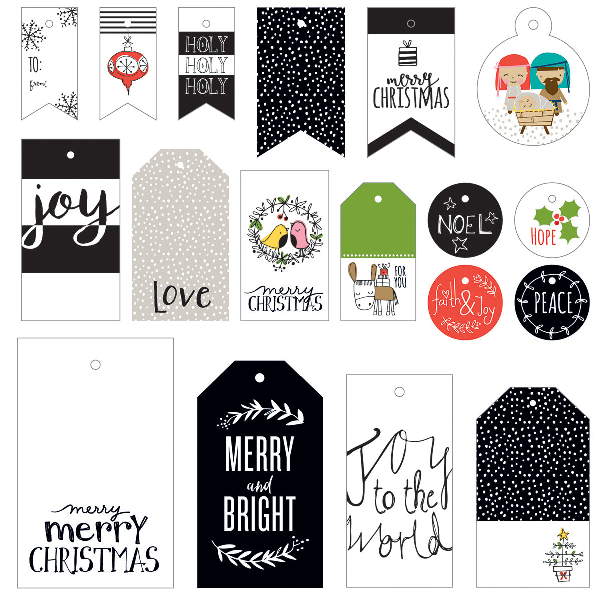 Illustrated Faith Christmas Collection Gift Tags