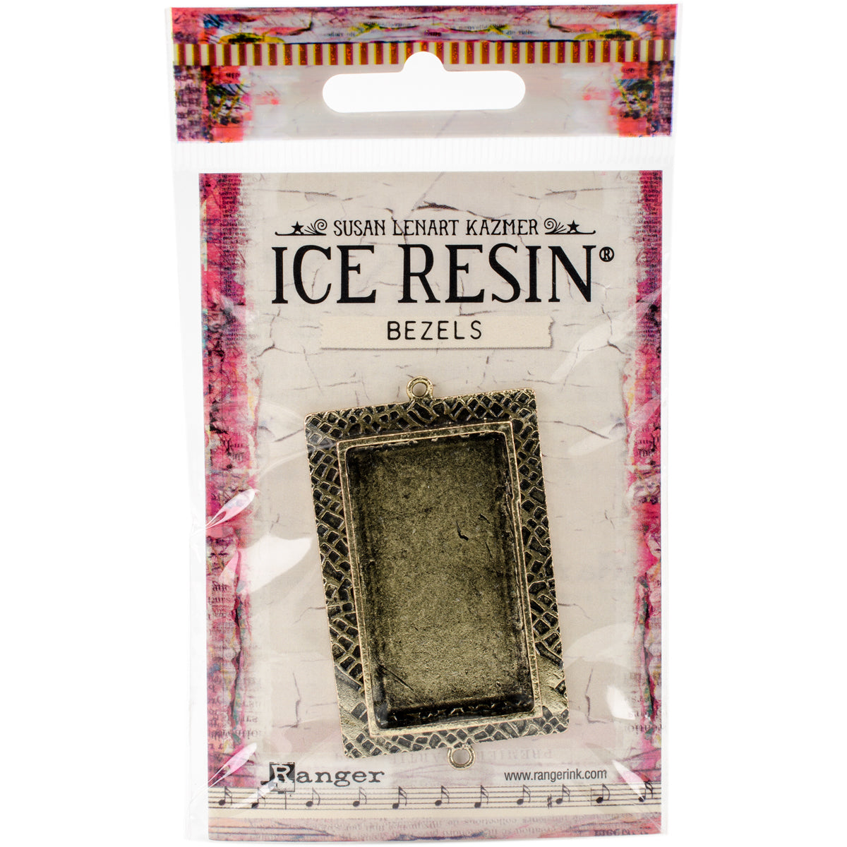 Ranger Ice Resin Milan Bezel Large Rectangle Antique Bronze