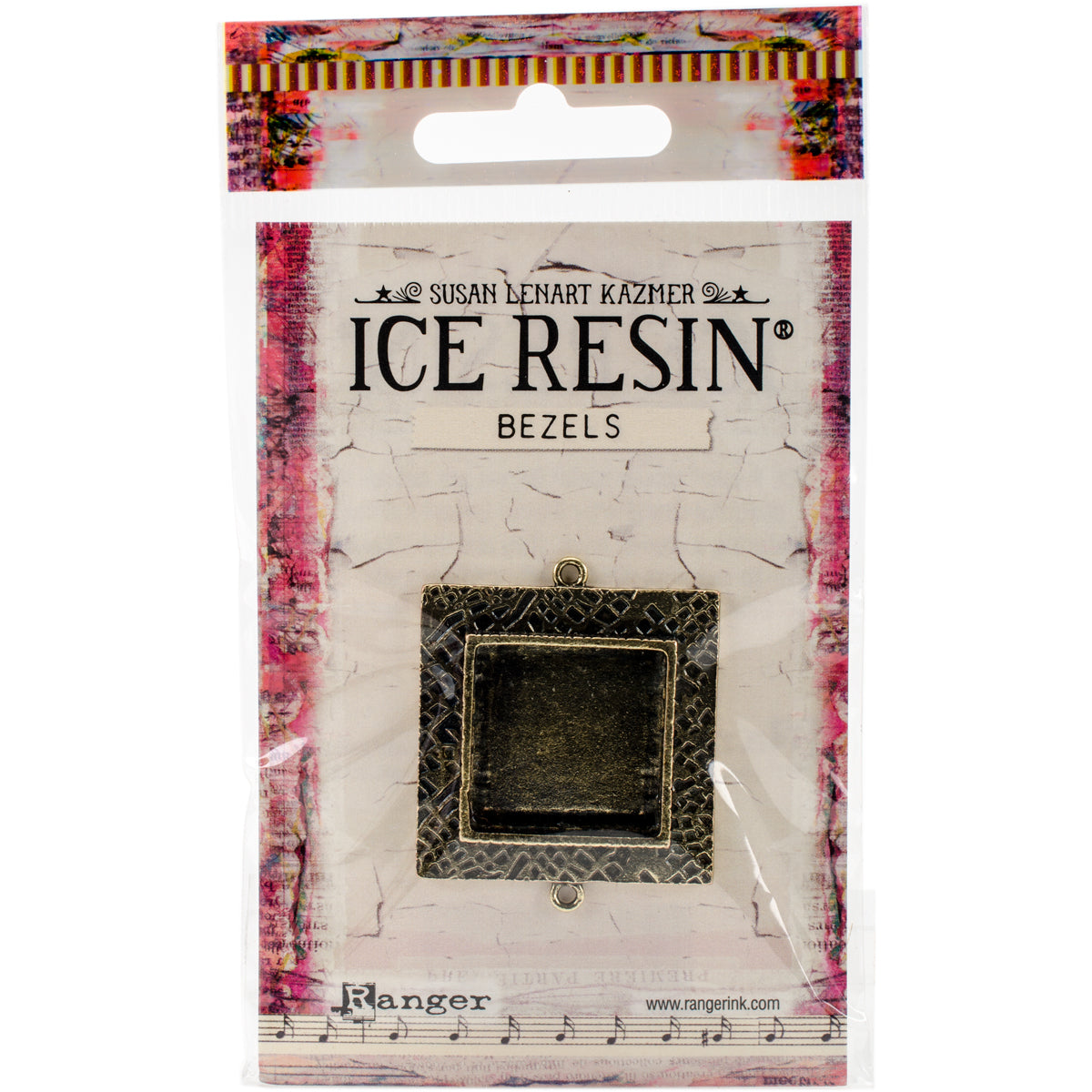 Ice Resin Milan Bezels Antique Bronze Medium Square