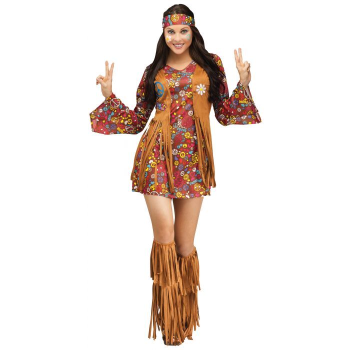 Fun World Peace and Love Hippie Adult Costume Medium 10 14