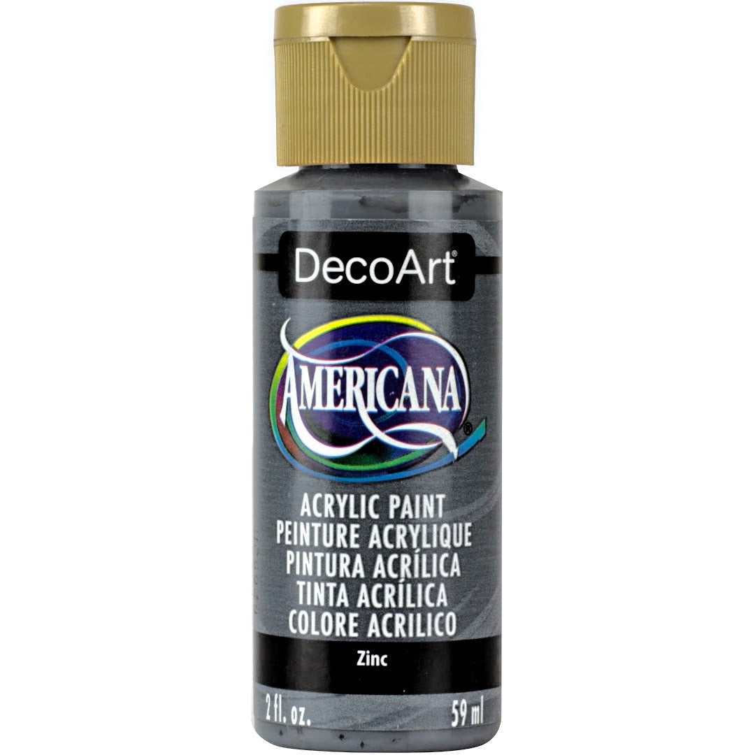 DecoArt Americana Acrylic Paint 2oz Zinc Opaque