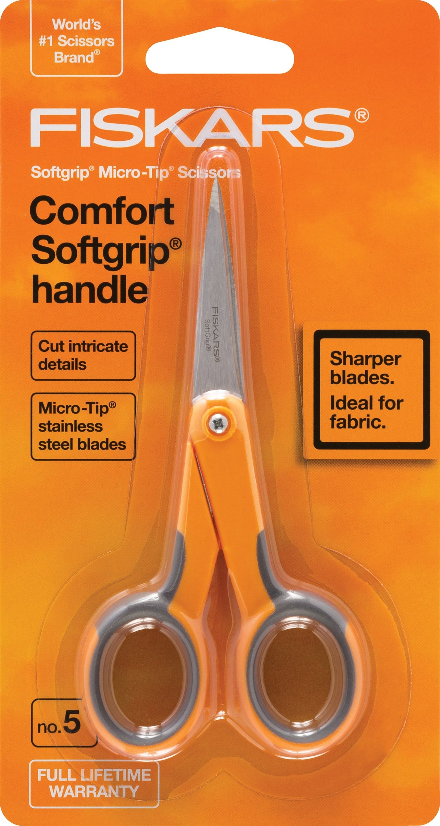 Fiskars Softgrip Micro Tip Scissors 5 inch 1 Pack of 1 Piece