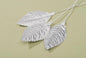 Single Rose Leaf Metallic Silver 2.5 Inches