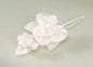 Large Satin Flower With 3 Buds Ivory