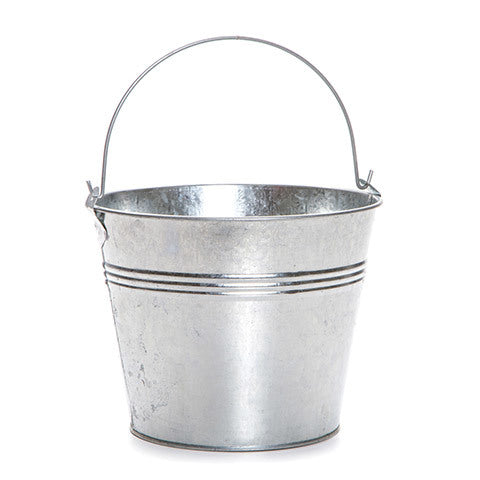 Tin Pail 6 Inches Tall 7.25 Inch Diameter