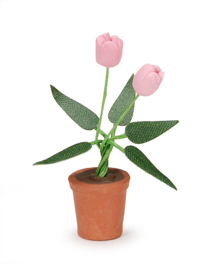 Timeless Minis Pot With Pink Tulips 0.5 X 1.625 Inches