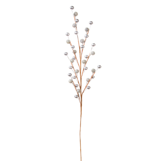 Seasonal Floral Silver Christmas Spray Berries 18 Inches