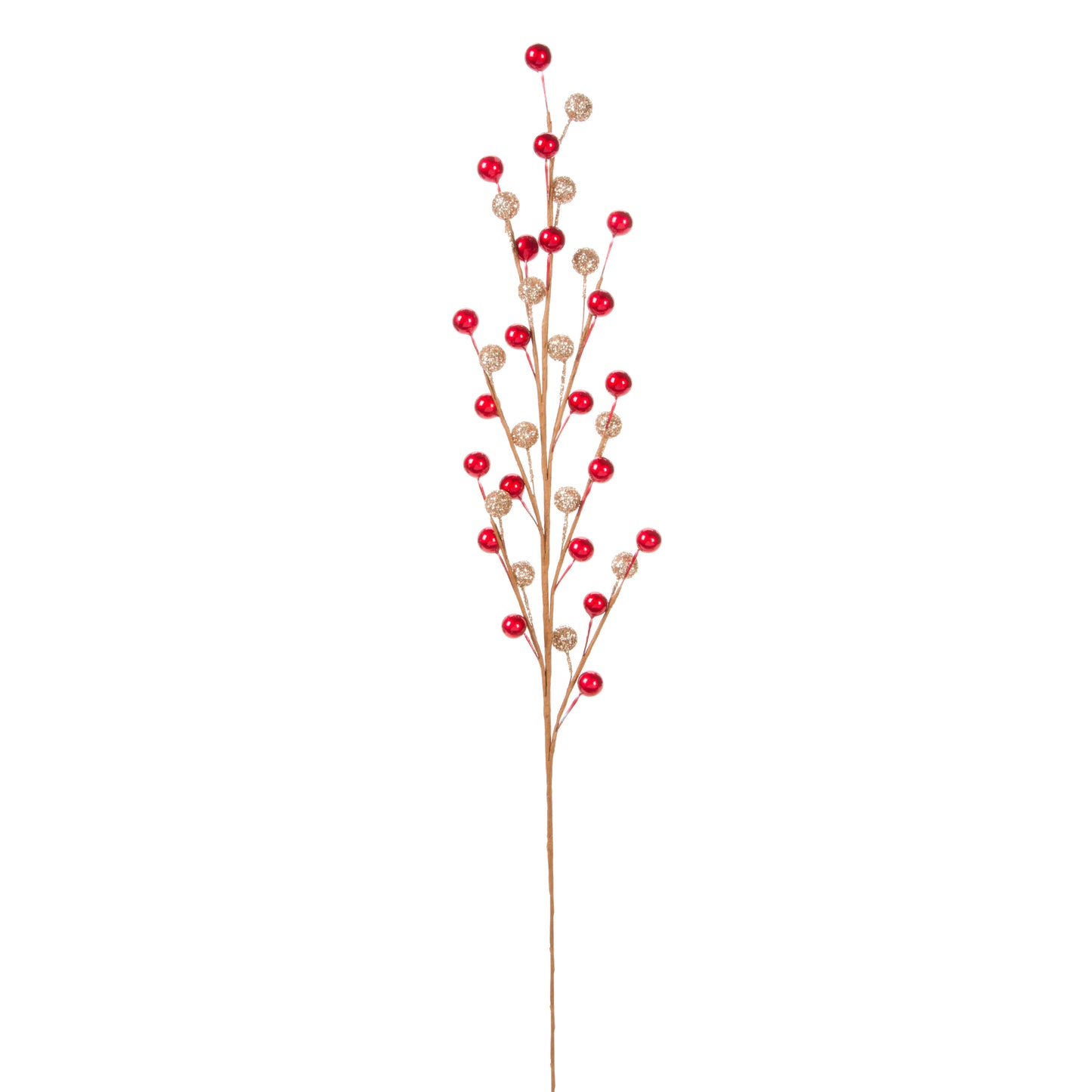 Seasonal Floral Red and Gold Christmas Spray Berries 18 Inches