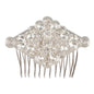 David Tutera Bridal Hair Comb Silver Metal Diamond Shaped Design With Rhinestones