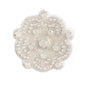 David Tutera Silver Bridal Applique Round Scallop Shape With Beading and Rhinestones