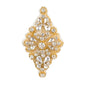 David Tutera Gold Bridal Applique Diamond Shape With Beading and Rhinestones