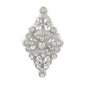 David Tutera Silver Bridal Applique Diamond Shape With Beading and Rhinestones