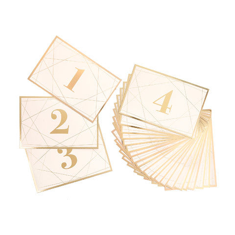 David Tutera Modern Geometric Table Number Cards With Gold Foil