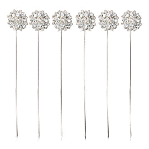 David Tutera Bouquet Jewelry Gold Flower Bouquet Pins With Rhinestones