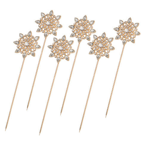 David Tutera Bouquet Jewelry Gold Starburst Bouquet Pins