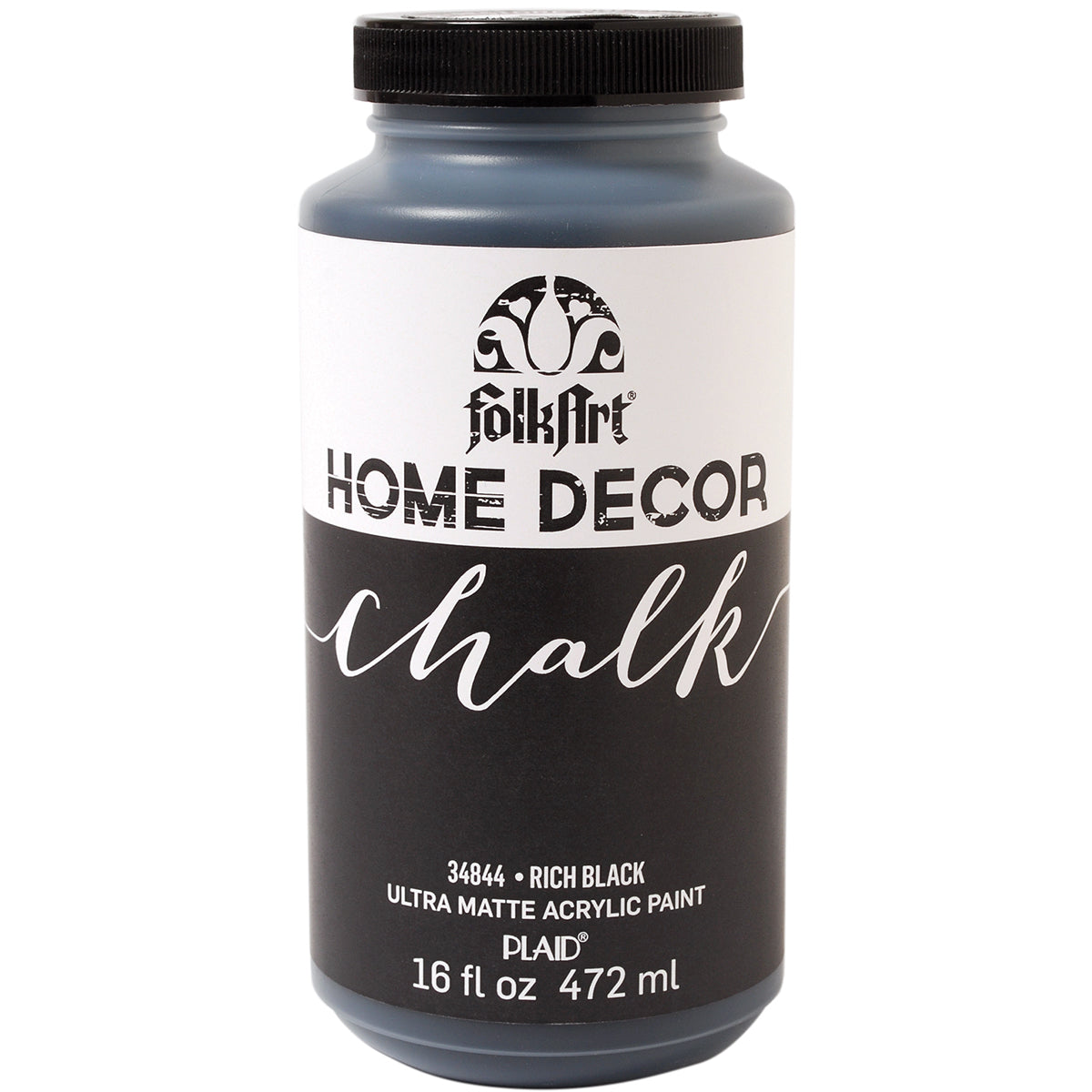 Plaid Folkart Home Decor Chalk Paint 16oz Rich Black