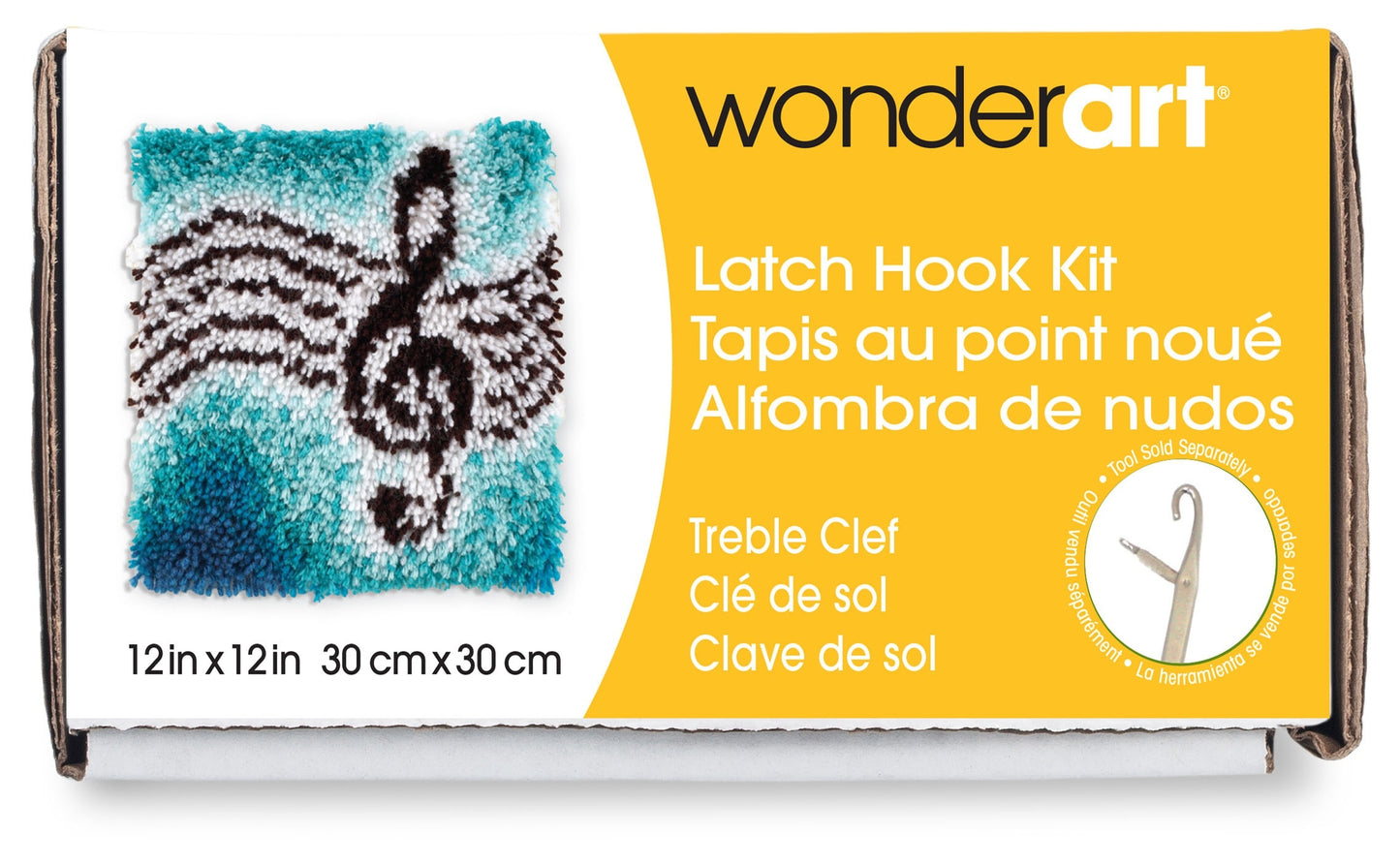 Wonderart Latch Hook Kit 12inchX12inch Treble Clef