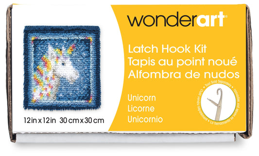 Spinrite Wonderart Latch Hook Kit 12inchX12inch Unicorn