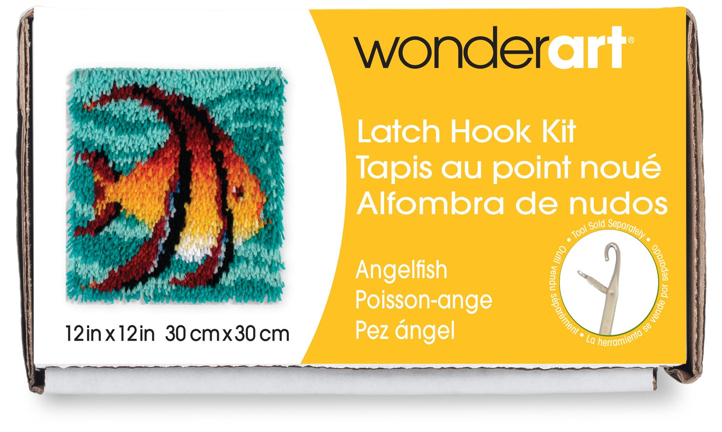 Spinrite Wonderart Latch Hook Kit 12inchX12inch Angel Fish