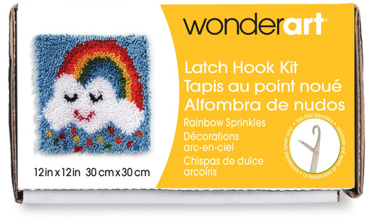 Spinrite Wonderart Latch Hook Kit 12inchX12inch Rainbow Sprinkles