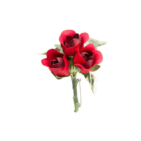 Mini Rose Buds Boutiner With Ivy 4 Inch Red