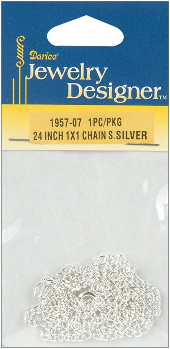 Jewelry Designer Slimpack 1 X 1mm Chain 24 Inches Silver