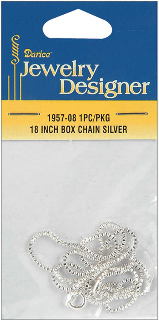 Jewelry Designer Slimpack Box Chain 18 Inches Silver