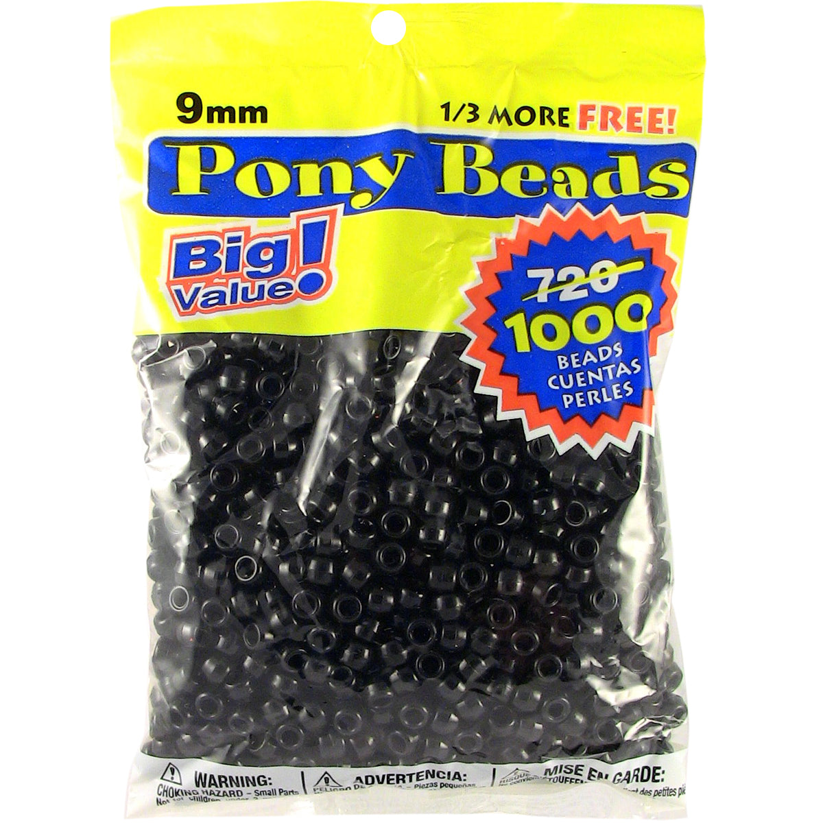 Opaque Pony Beads Black 6mm X 9mm?