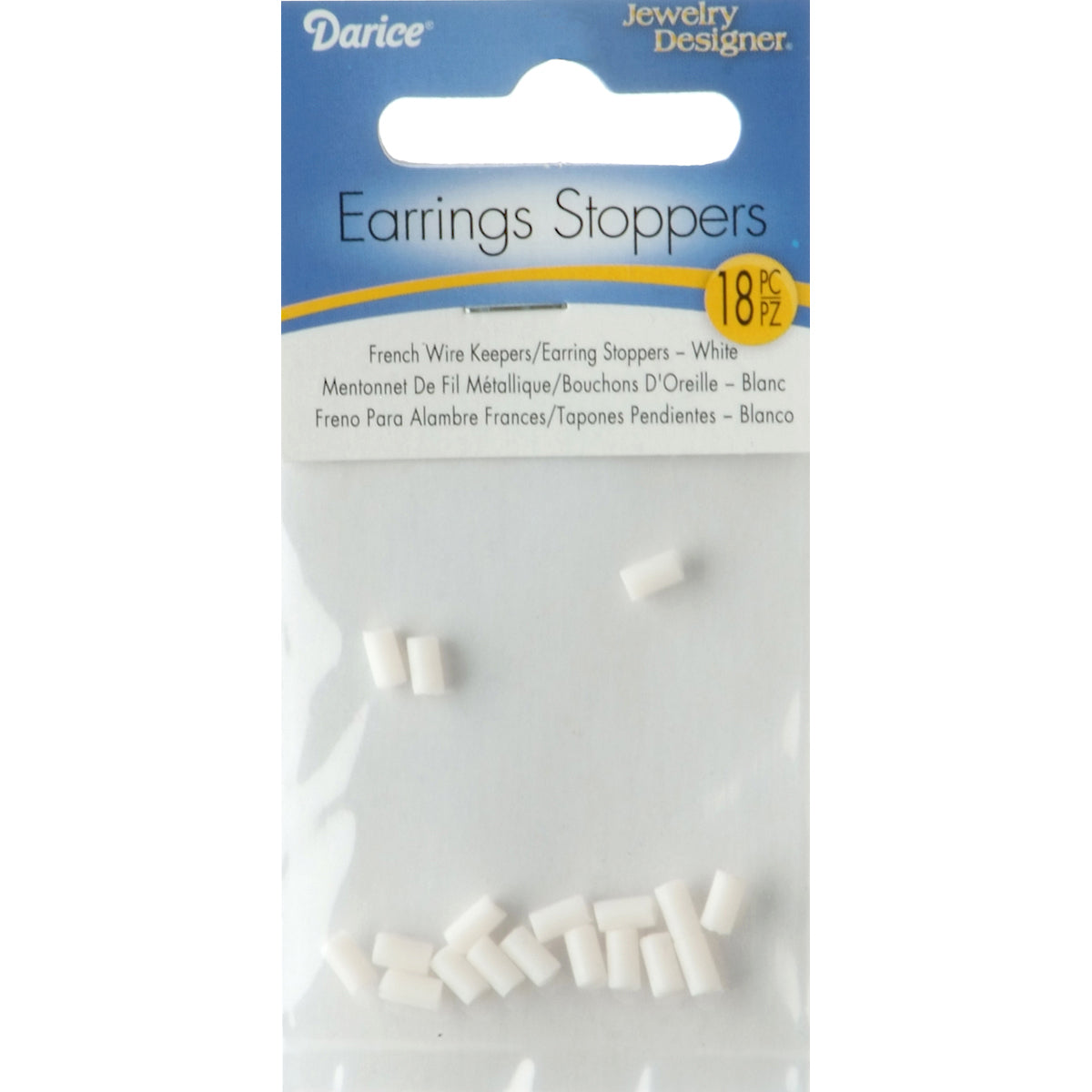 French Earwire Rubber Earring Backs White