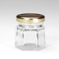 Jar With Metal Lid Clear Glass Hexagon Shape Holds 1.5 Oz