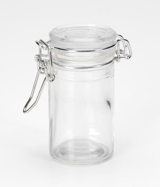 Jar With Locking Lid Clear Glass 3.25 X 1.75 Inches