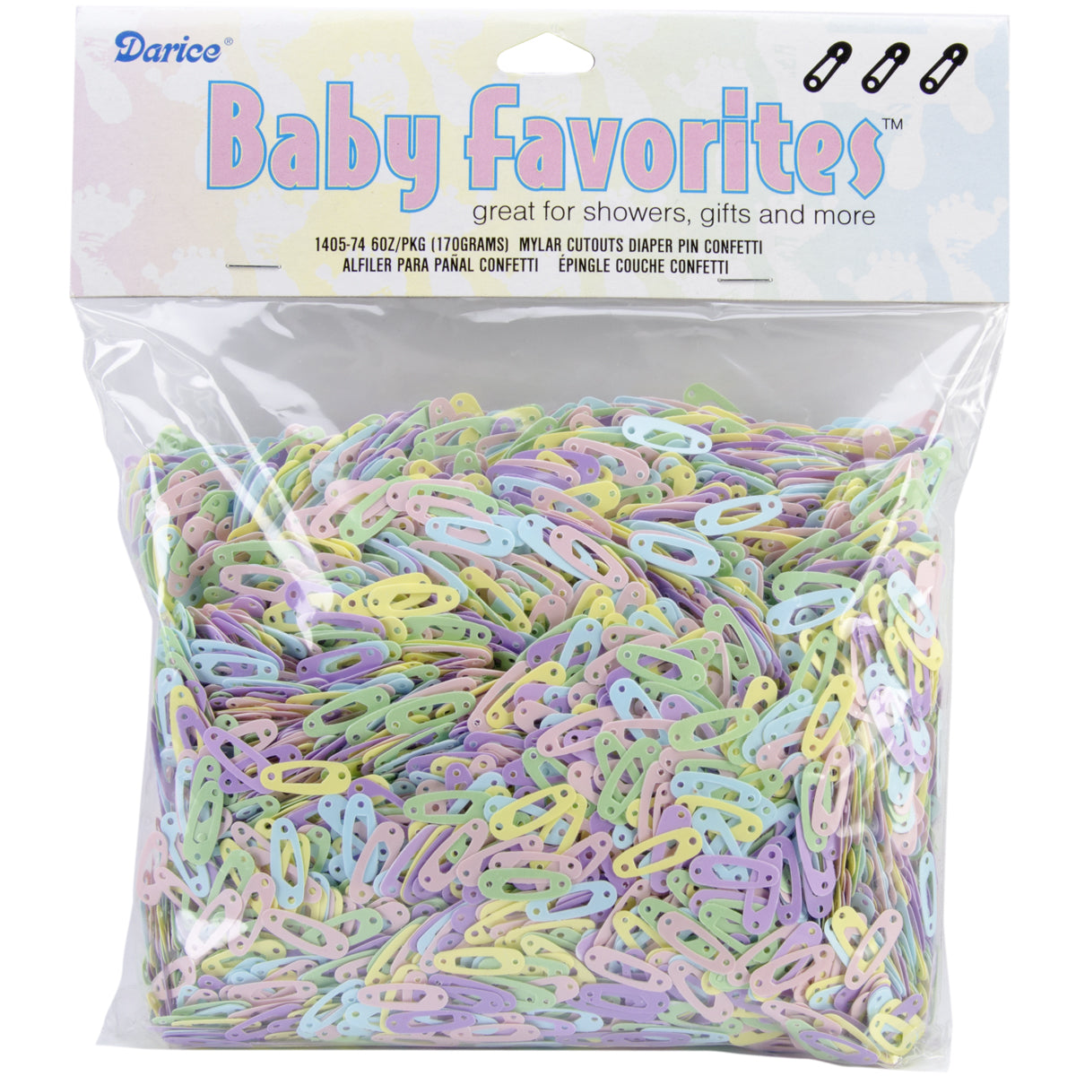 Baby Diaper Pin Confetti Pastel