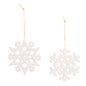 Snowflake Christmas Ornament Ceramic White 4.13 Inches 2 Assorted Styles