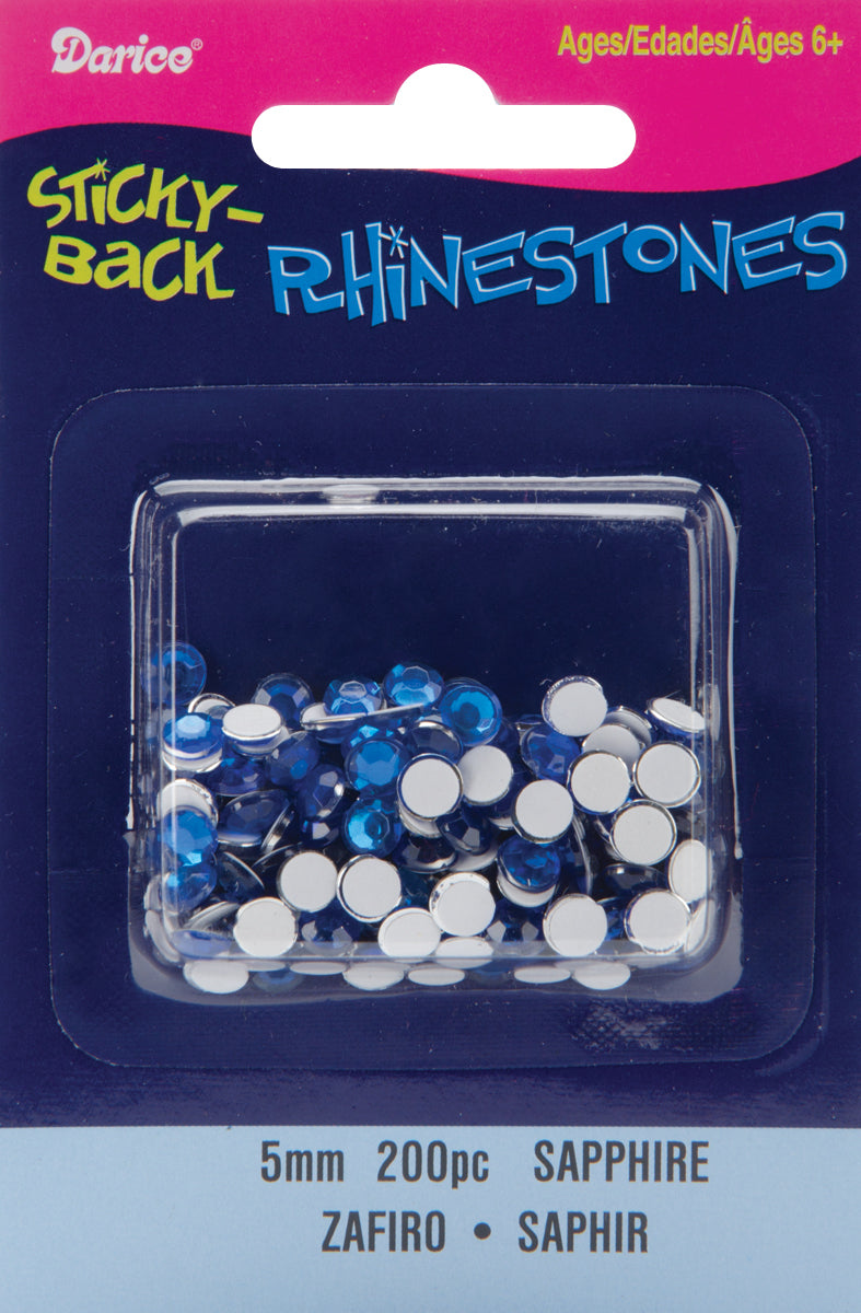 Sticky Back Rhinestones 5 mm Sapphire