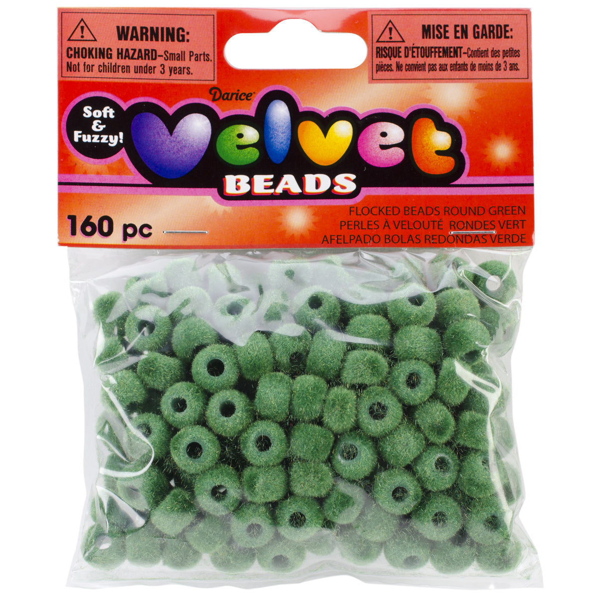 Flocked Pony Beads Green 6mm X 9mm?