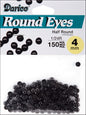 Half Round Bead Eyes Black 4mm