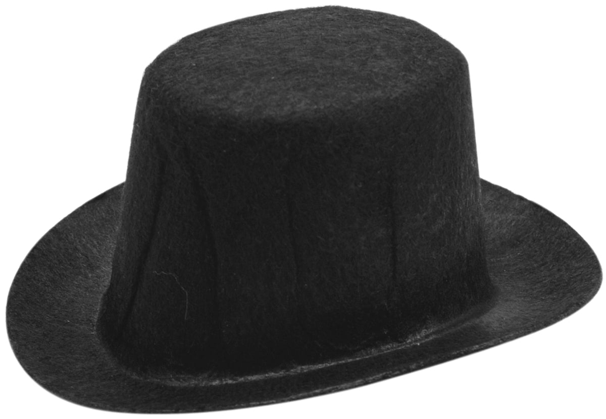 Stiffened Felt Top Hat 3.75 Inches Black