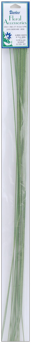 Cloth Covered Stem Wire 20 Gauge 18 Inches Green